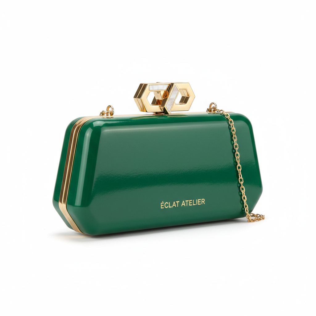 Women's Elegant Green Clutch Bag