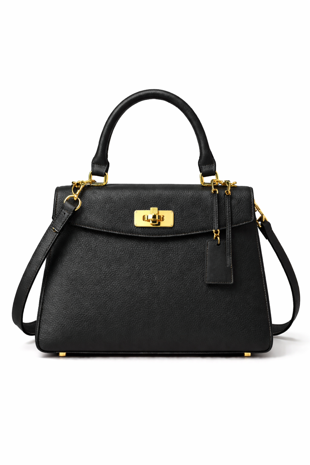 Women's Structured Black Handbag