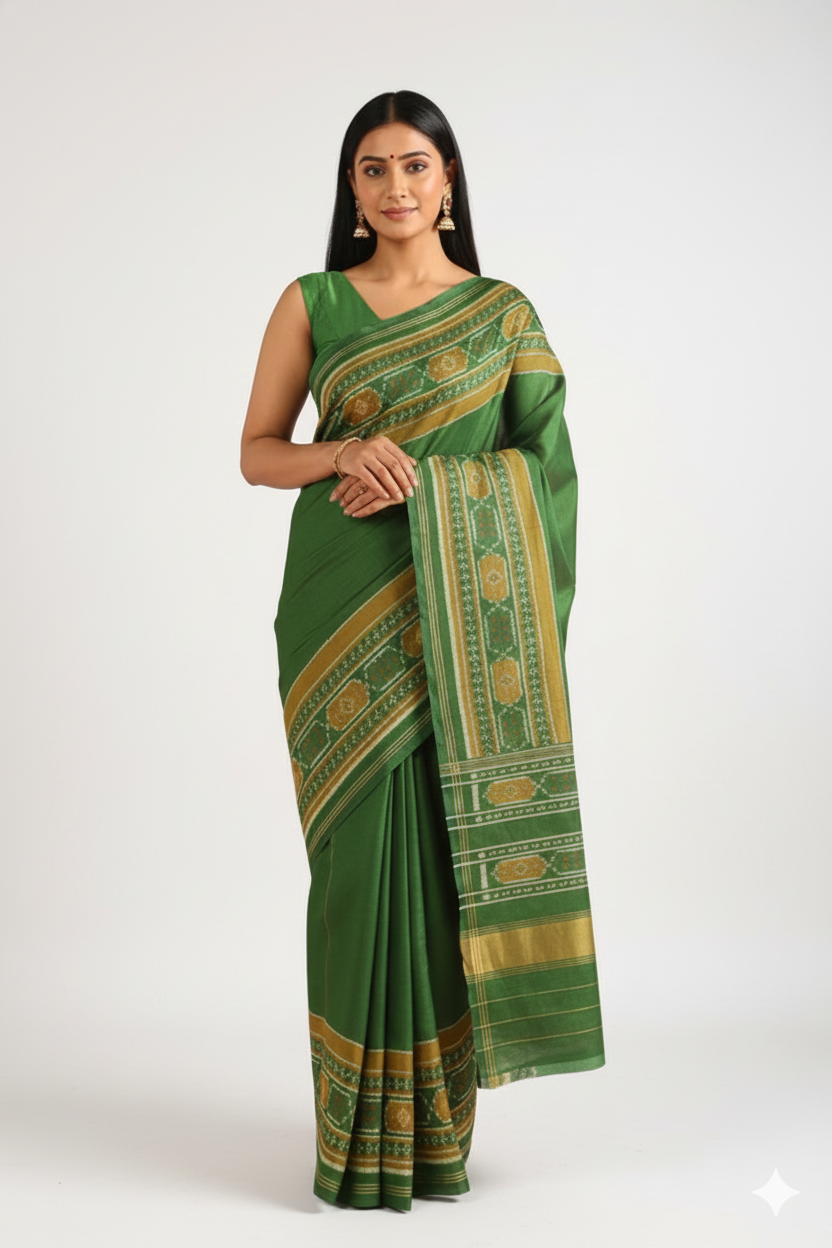 Green Pure Silk Patola Saree