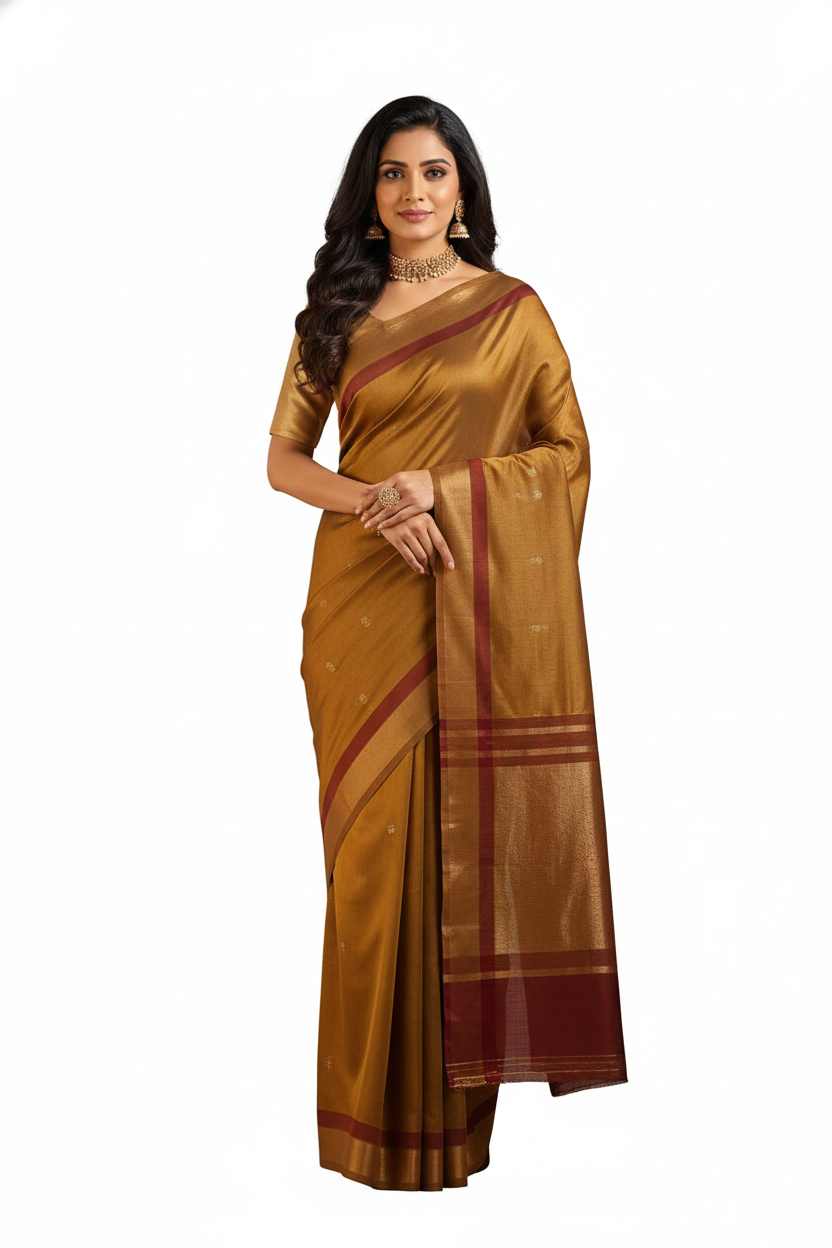 Silk Woven Brown Banarasi saree