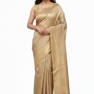 Beige Pure Silk Kanchipuram Saree