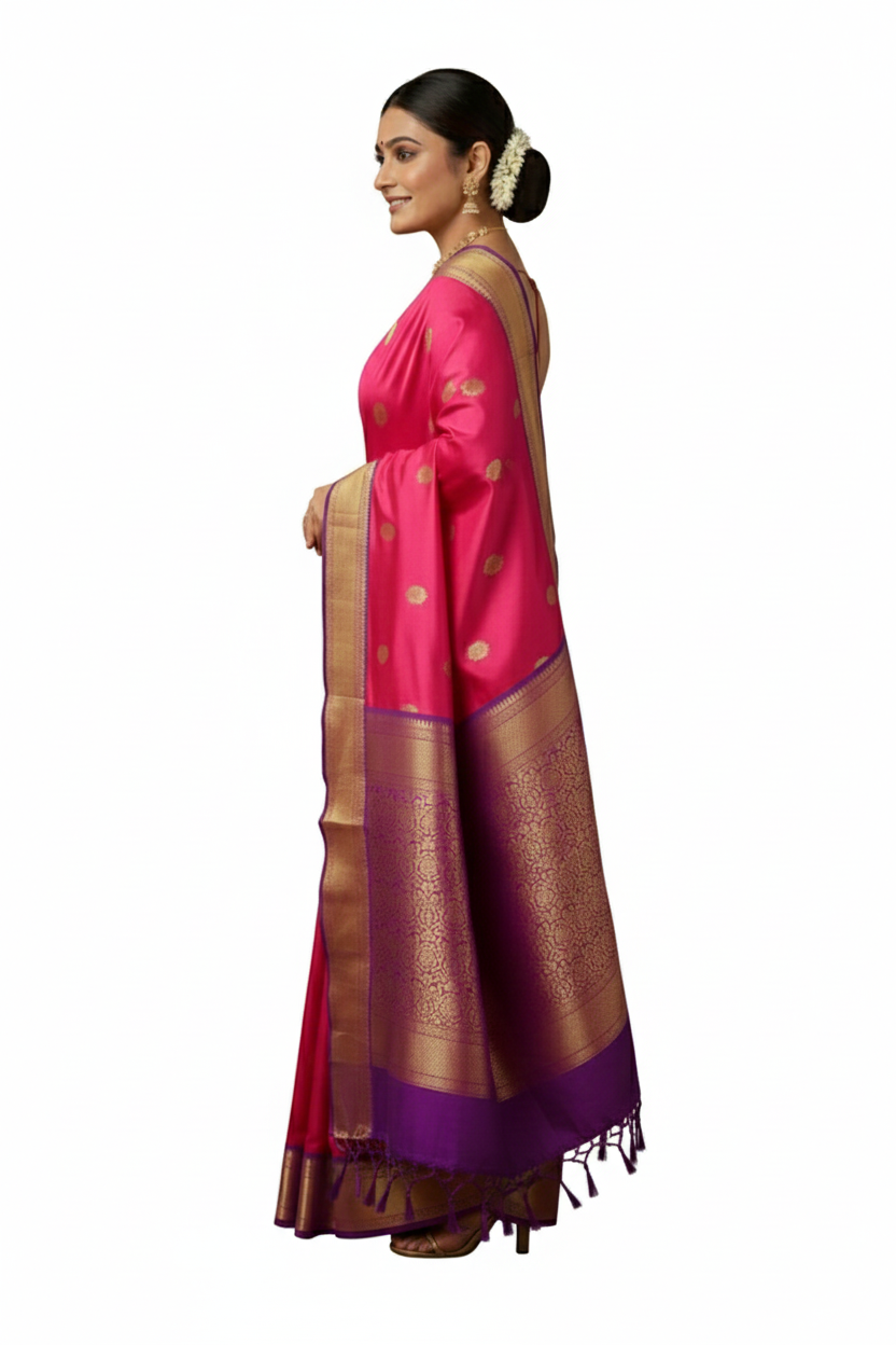 Pink Paithani Saree (Silk) - Image 2