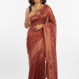 Red Silk Woven Party Saree