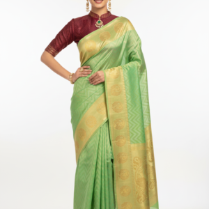 Green Woven Viscous Saree