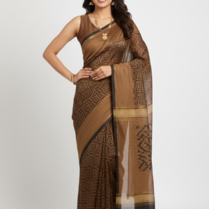 Brown Woven viscous Tissue Party Saree