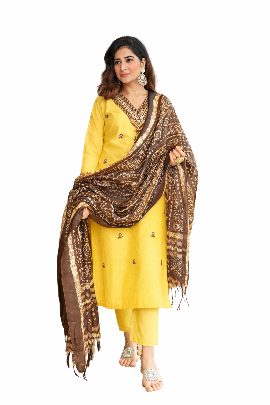 Pure Cotton Yellow Printed Set