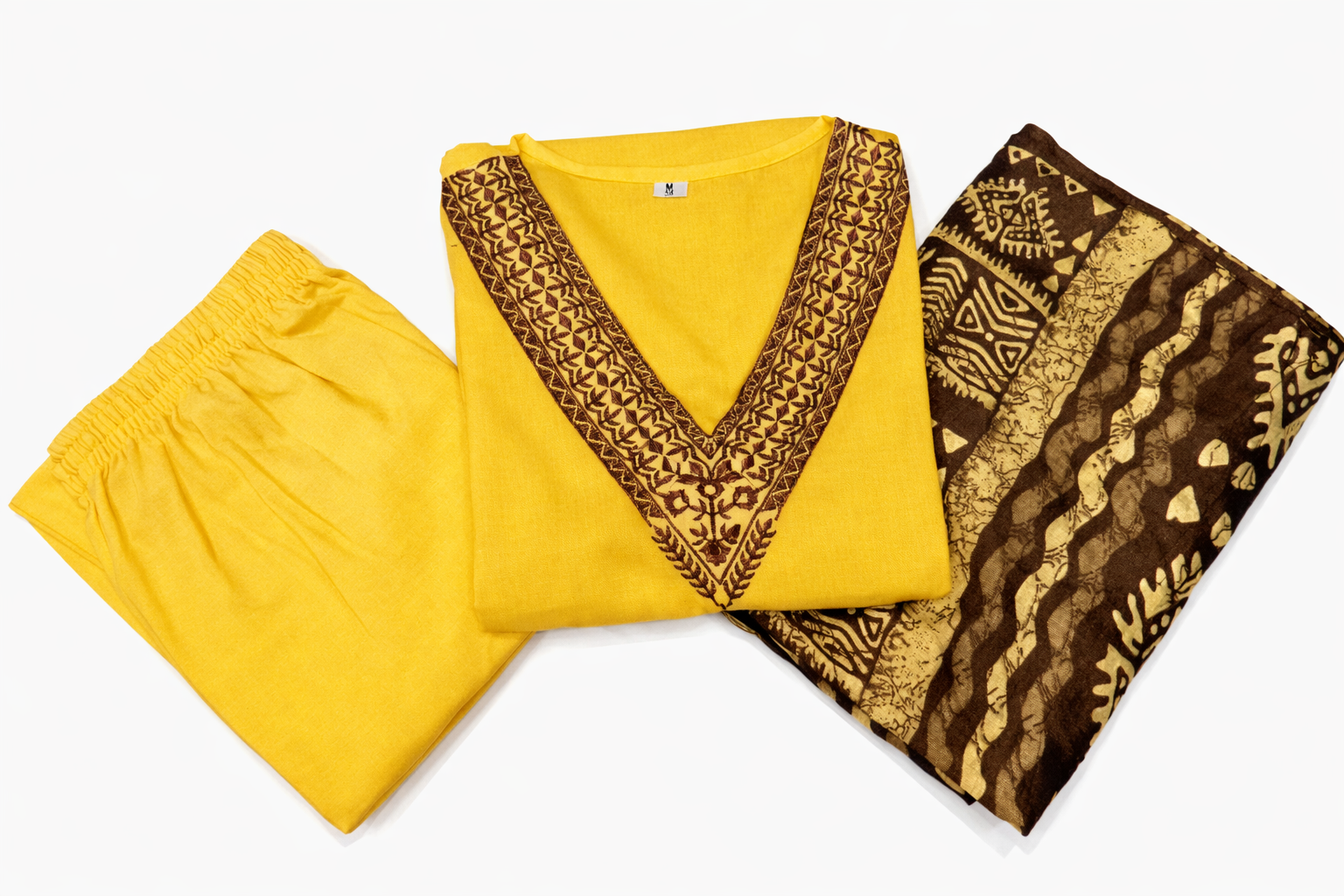 Pure Cotton Yellow Printed Set - Image 3