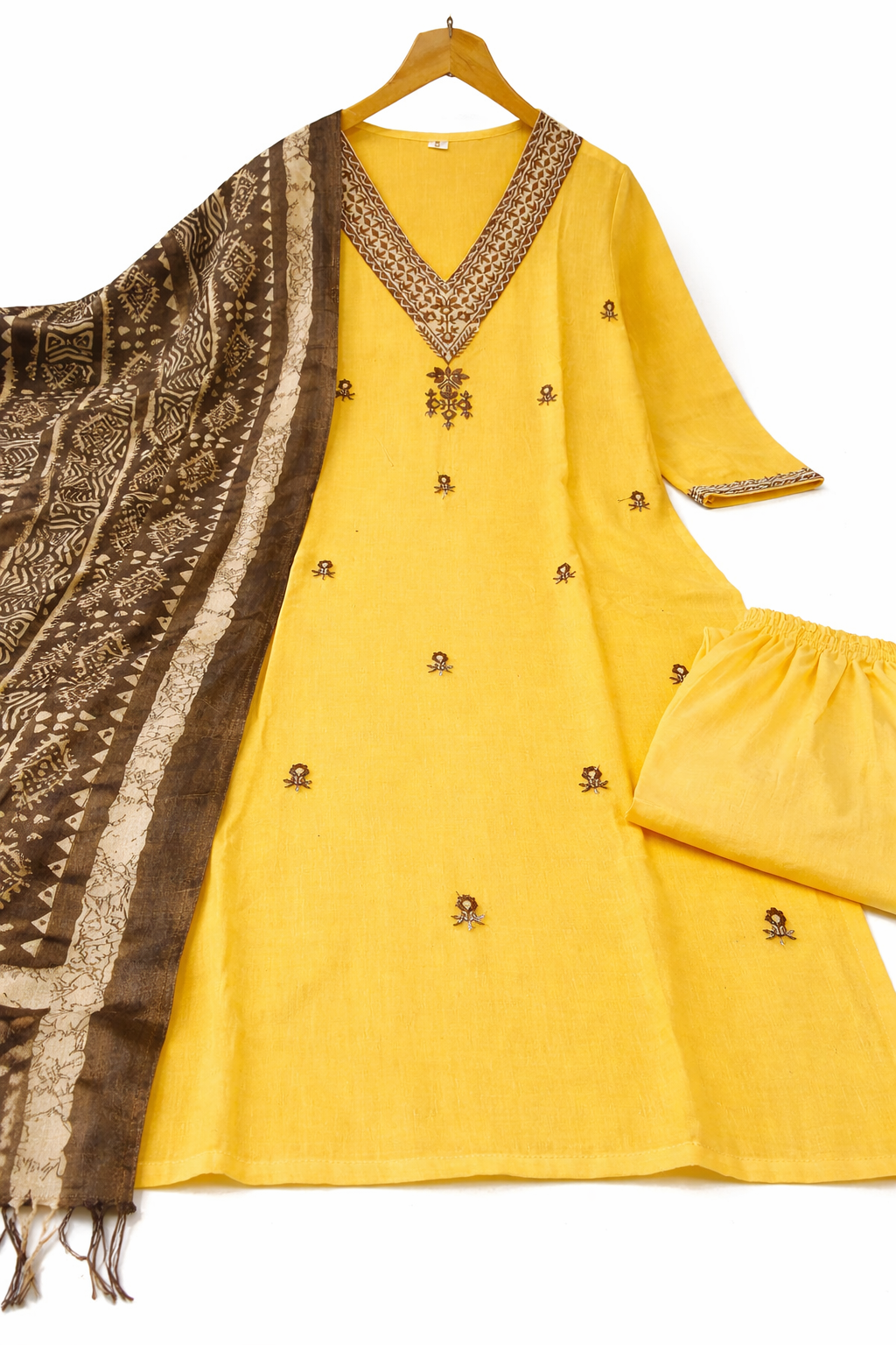 Pure Cotton Yellow Printed Set - Image 2