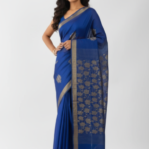 Woven Blue Tussar Saree