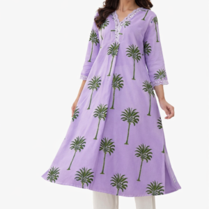 Violet Palm Breeze Cotton Kurta
