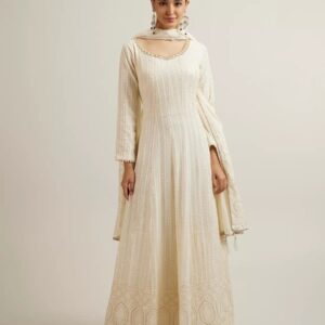 Cream Radiance Embroidered Anarkali Suit