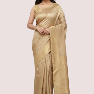 Beige Pure Silk Kanchipuram Saree