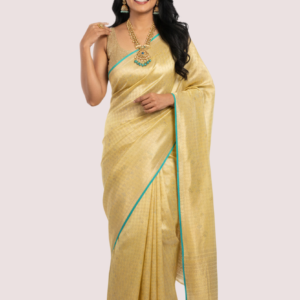 Yellow Woven Viscous Saree