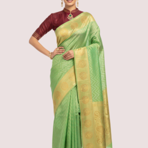 Green Woven Viscous Saree