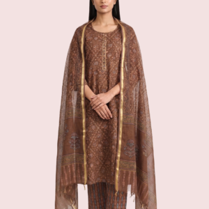 Lightweight Brown Kota Doria Suit Set