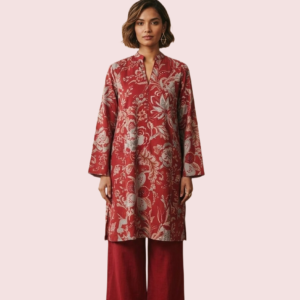 Red Full Sleeve Cotton Kurta