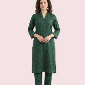 Green Short Sleeve Cotton Kurta