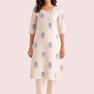 Elegant Short Sleeve Cotton Kurta