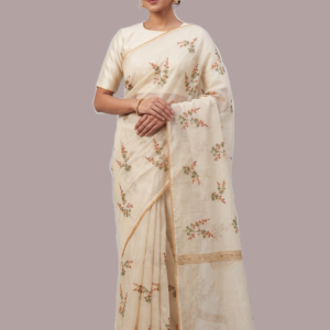 Pure soft kota silk saree with embroidery