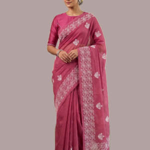 Red Kota Saree with Embroidery