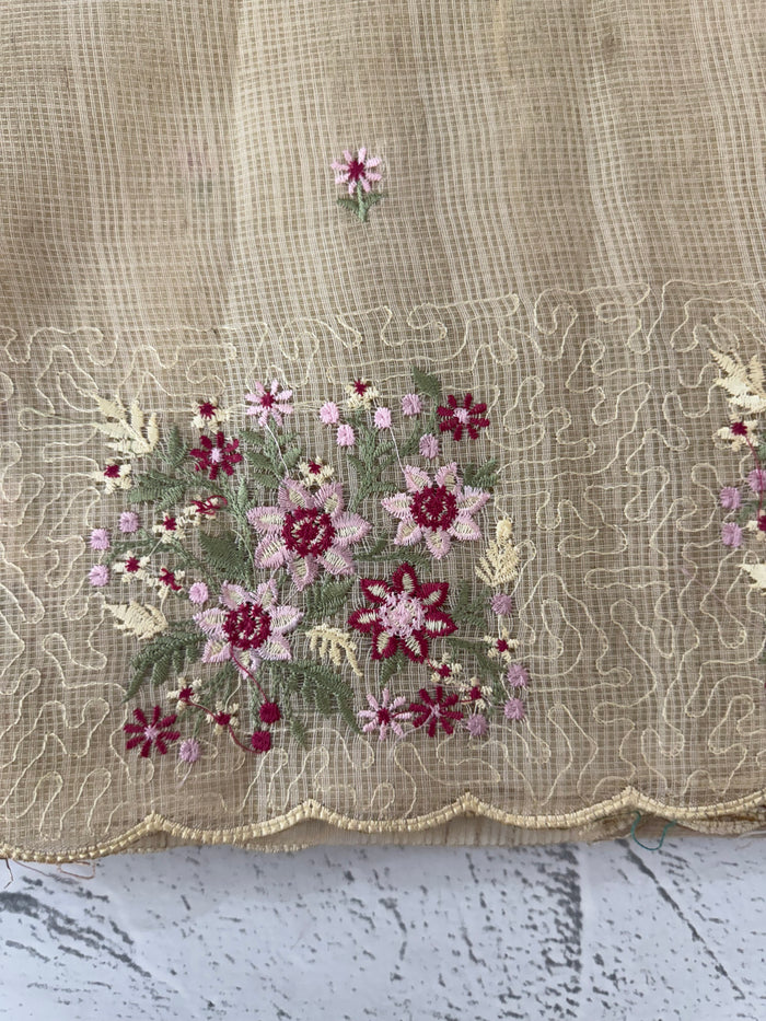 Kota silk saree with cutwork embroidery - Image 2