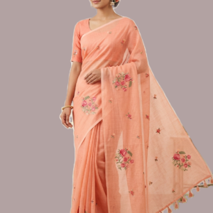 Cross Stitched Embroided Kota Saree