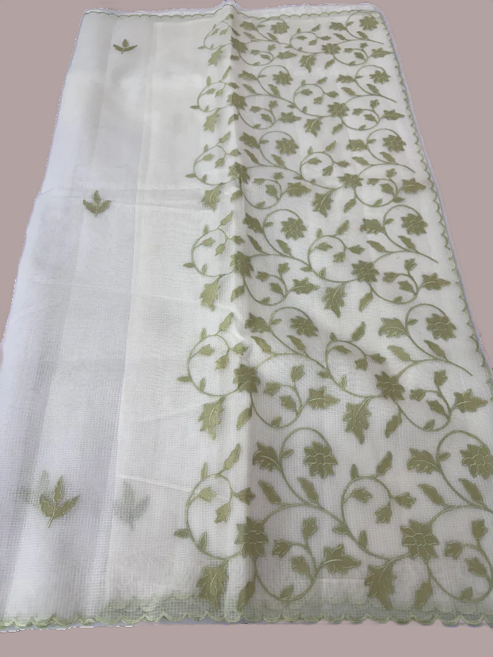 Appliqued Worked Soft Kota Saree - Image 3