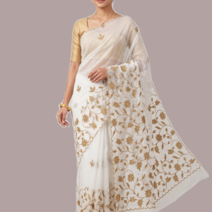 Appliqued Worked Kota Saree with Soft Texture