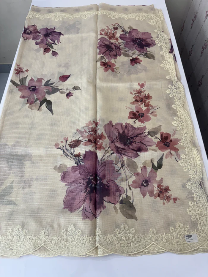 Appliqued Worked Kota Saree - Image 3