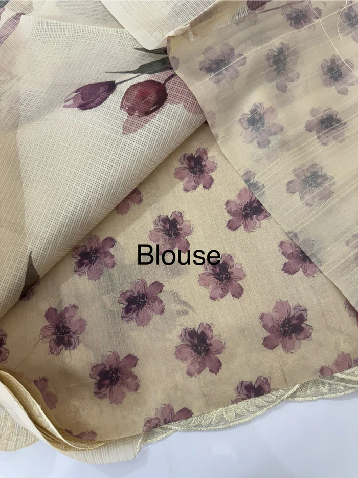 Appliqued Worked Kota Saree - Image 4