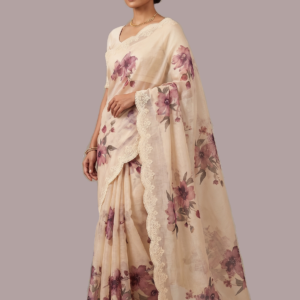 Pure soft kota silk saree with digital prints