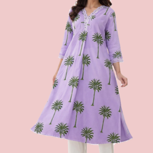 Violet Palm Breeze Cotton Kurta